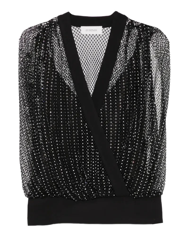 SPORTMAX SPXTaro Oberteil mit Kristallen - Schwarz Schwarz
