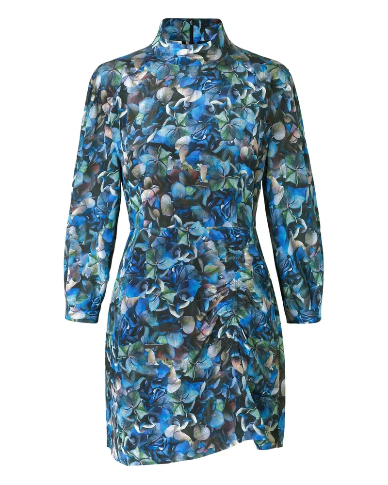 Baum und Pferdgarten Geblümtes Minikleid - Blau Blau
