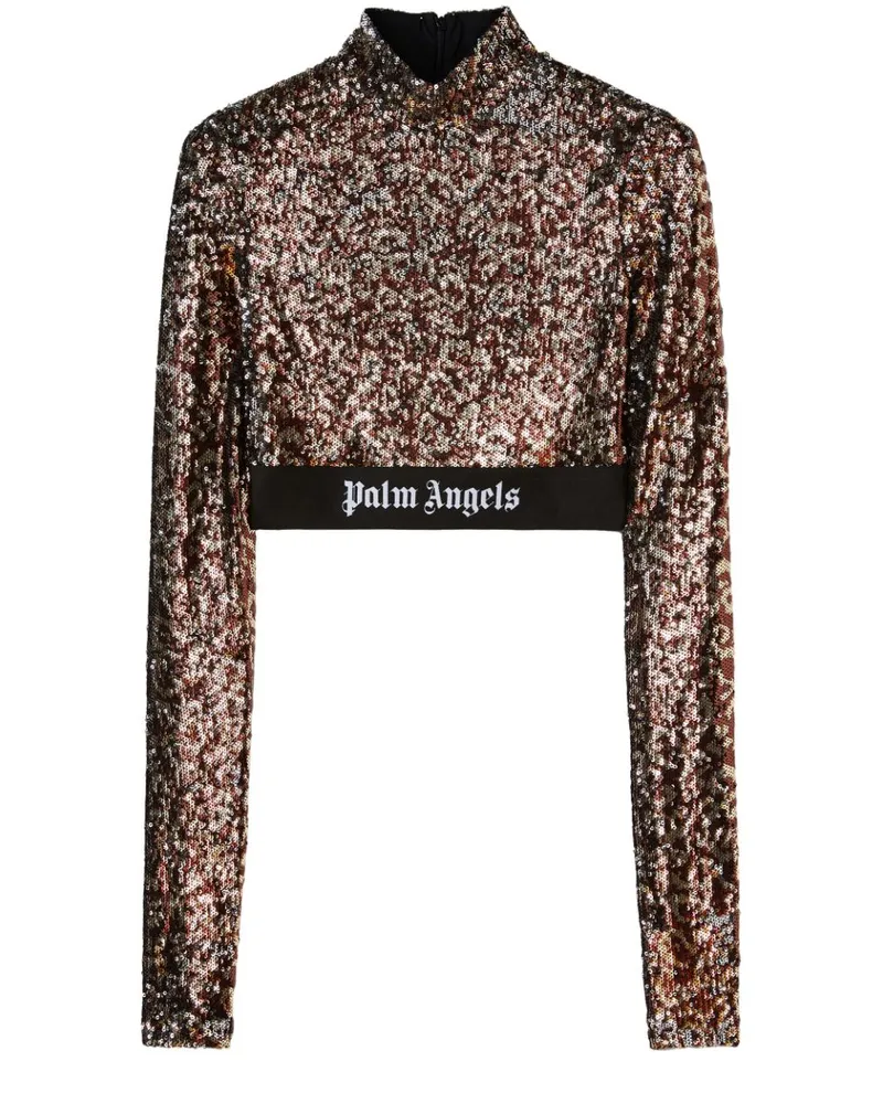 Palm Angels Cropped-Top mit Logo - Braun Braun