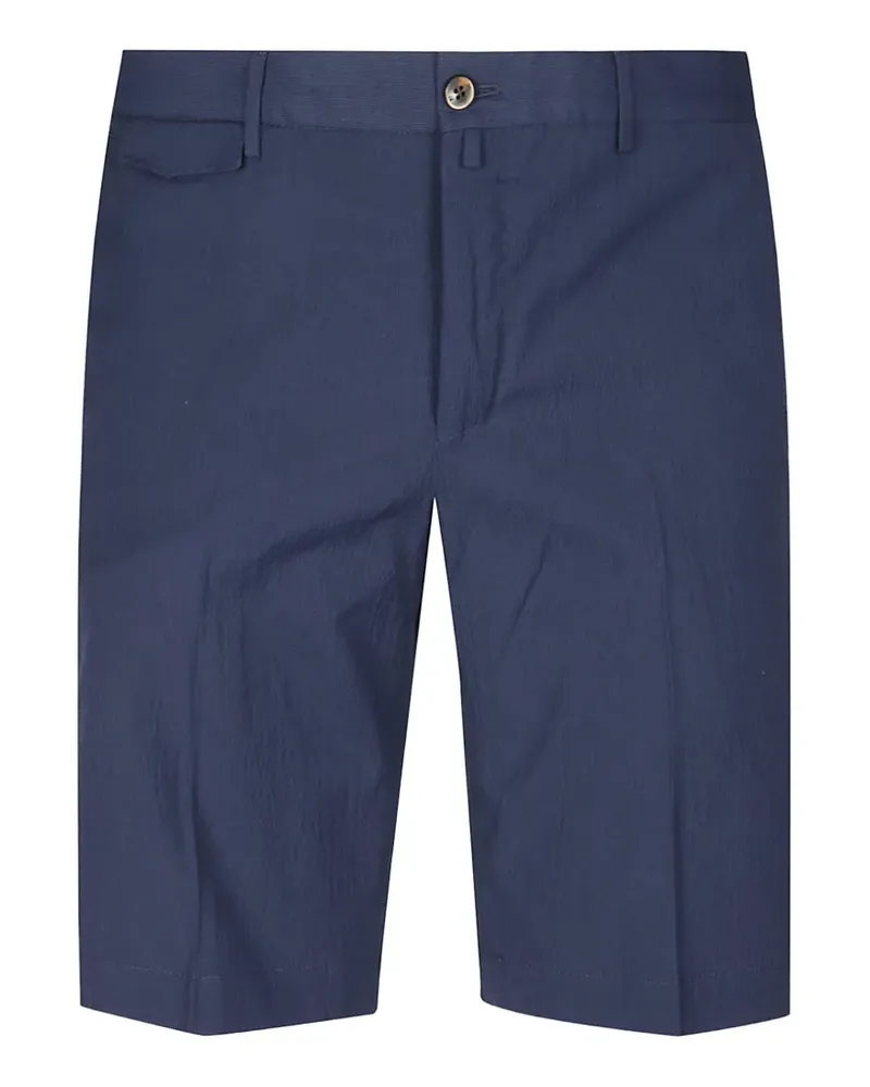PT TORINO button-fastening pleated cotton shorts - Blau Blau