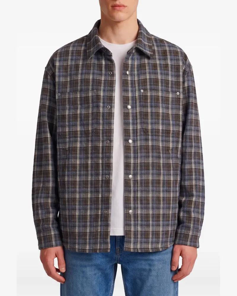 Dunst quilted plaid-pattern shirt - Braun Braun