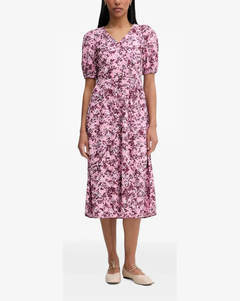 Marc O'Polo Midikleid mit Puffärmeln - Rosa Rosa
