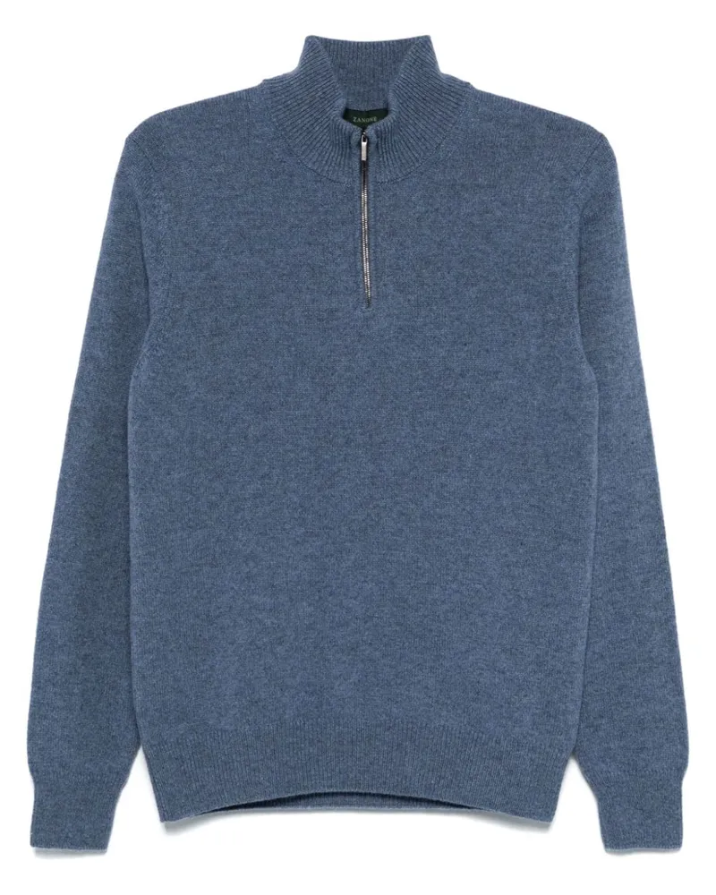 Zanone Pullover mit Stehkragen - Blau Blau