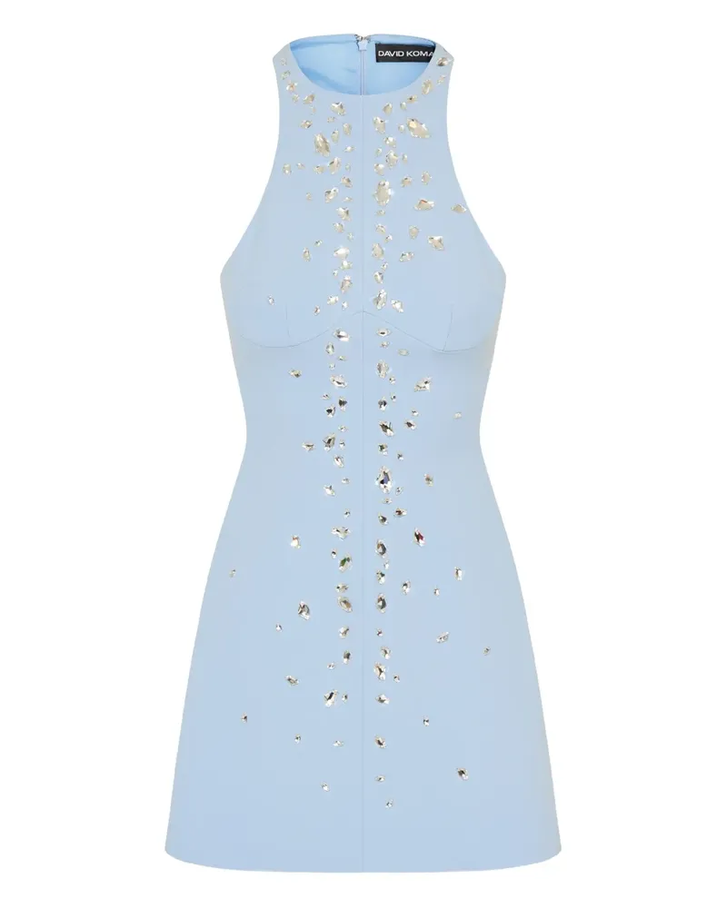 David Koma Kleid mit Kristallen - Blau Blau