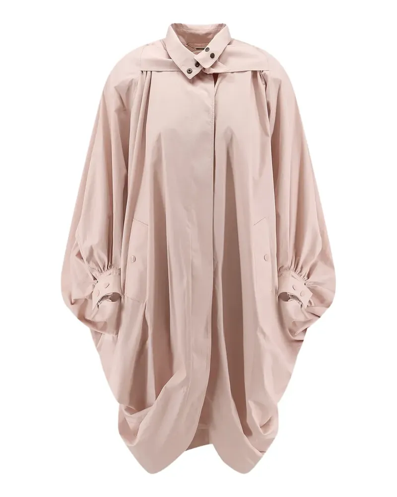 Chloé high-neck poplin cape coat - Rosa Rosa