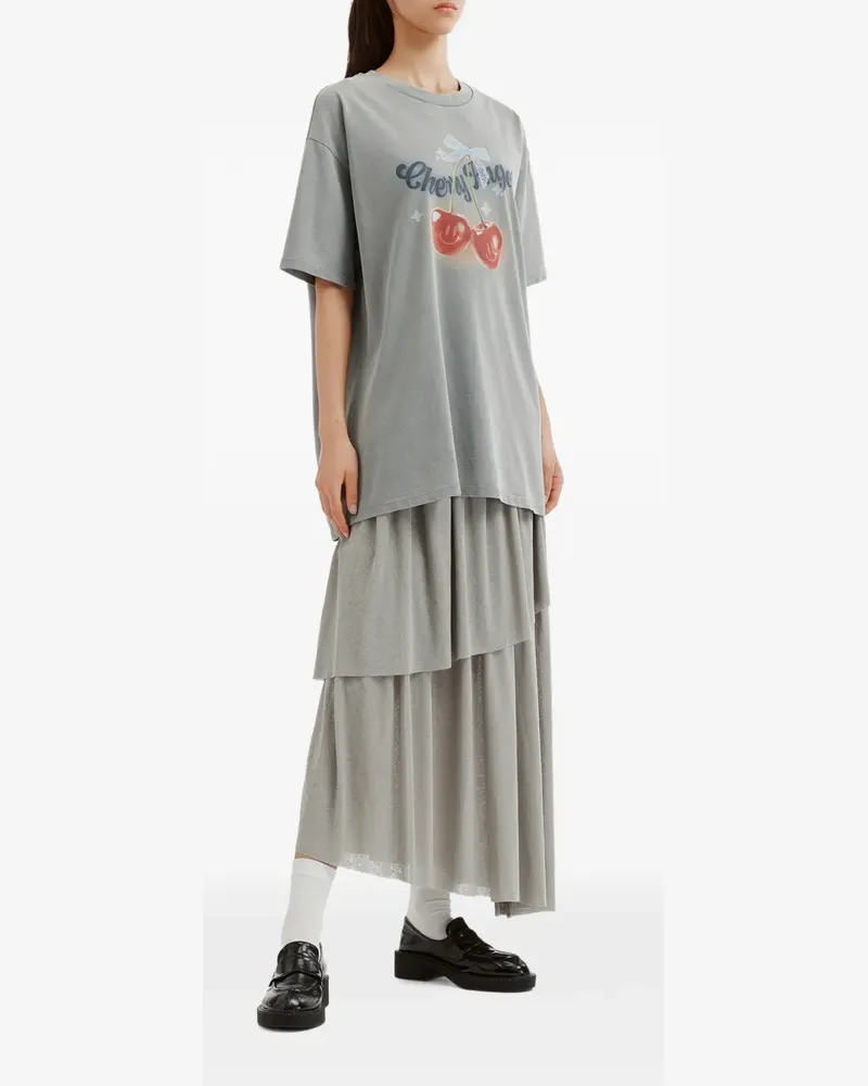 b+ab tiered asymmetric midi skirt - Grau Grau