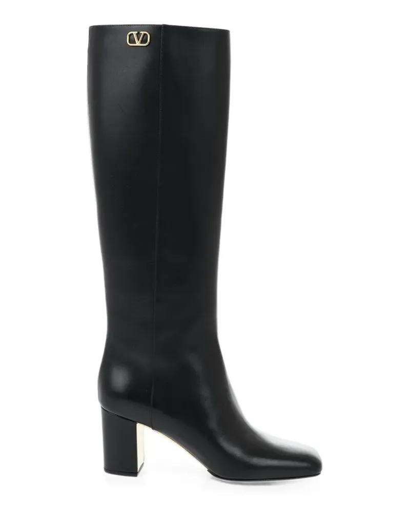 Valentino Garavani VLogo Signature square-toe knee-high boots - Schwarz Schwarz