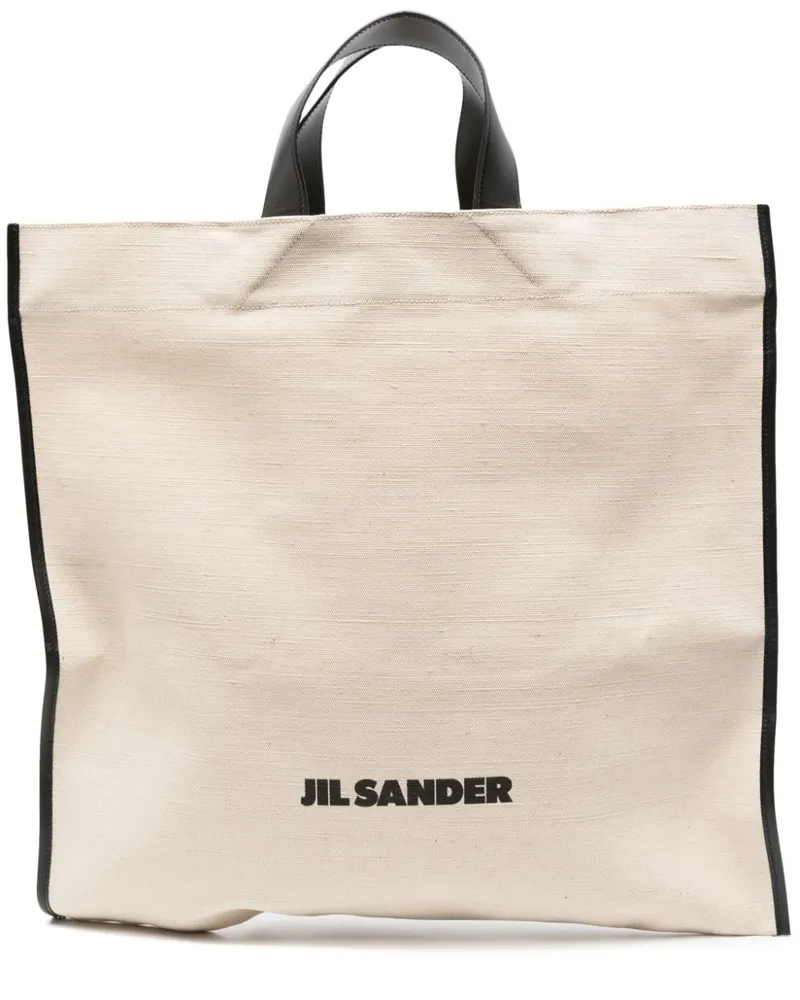 Jil Sander Handtasche mit Logo-Print Nude