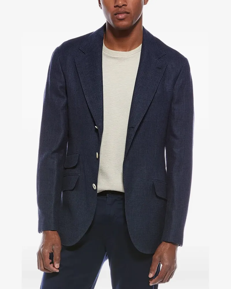 Brunello Cucinelli plaid blazer - Blau Blau