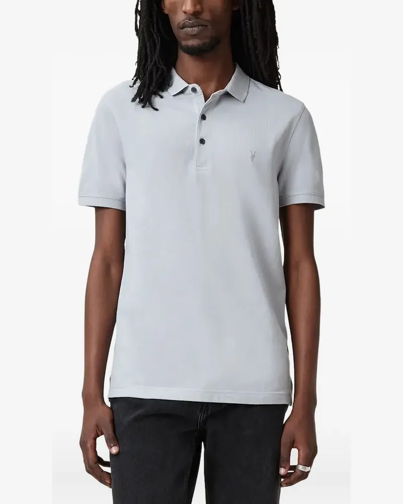 AllSaints Poloshirt mit Logo-Stickerei - Blau Blau
