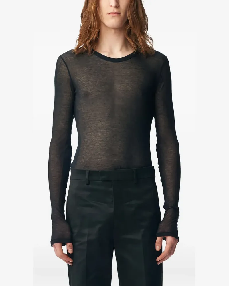 Ann Demeulemeester Greg Langarmshirt - Schwarz Schwarz