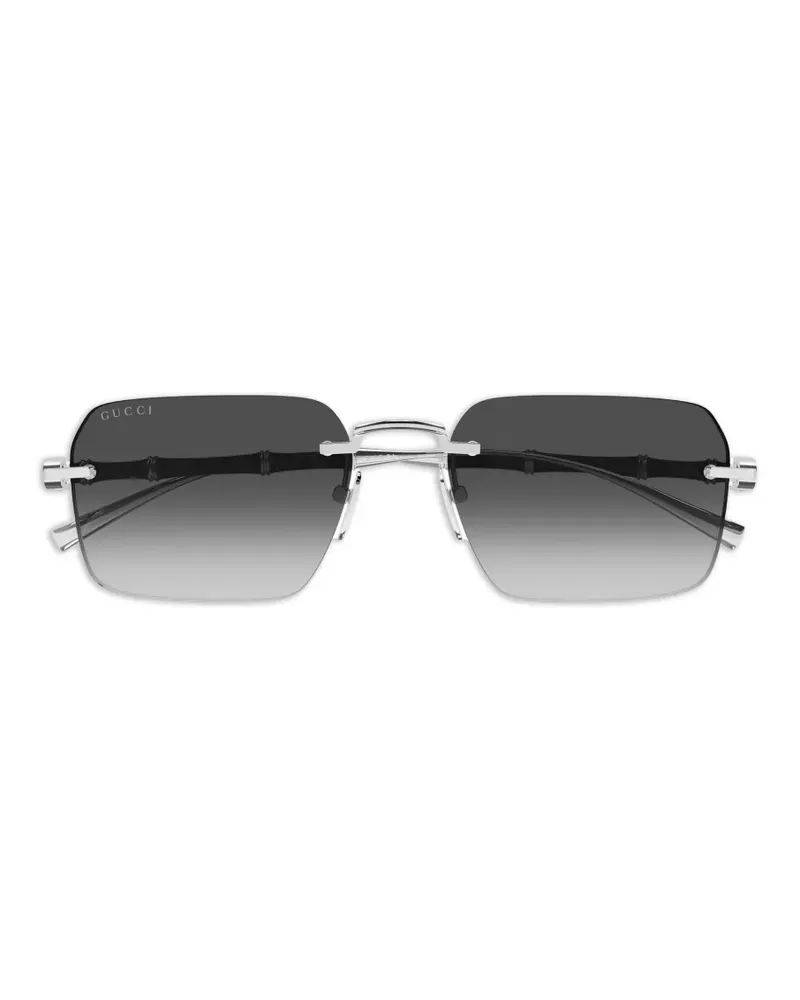 Gucci bamboo-detail rimless sunglasses - Silber Silber