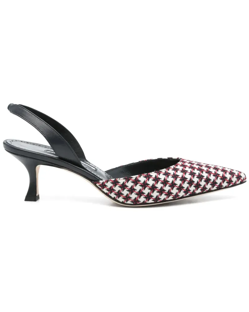 Manolo Blahnik Carolyne Gala Slingback-Sandalen 50mm - Weiß Weiß