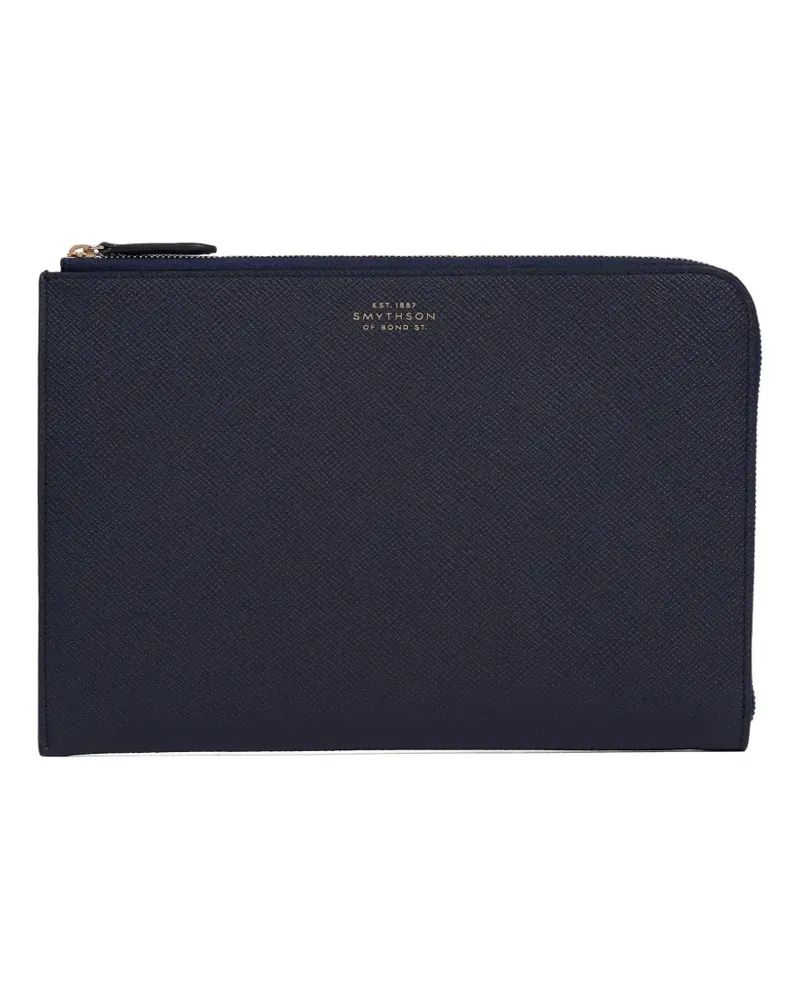 Smythson Schmale Clutch - Blau Blau