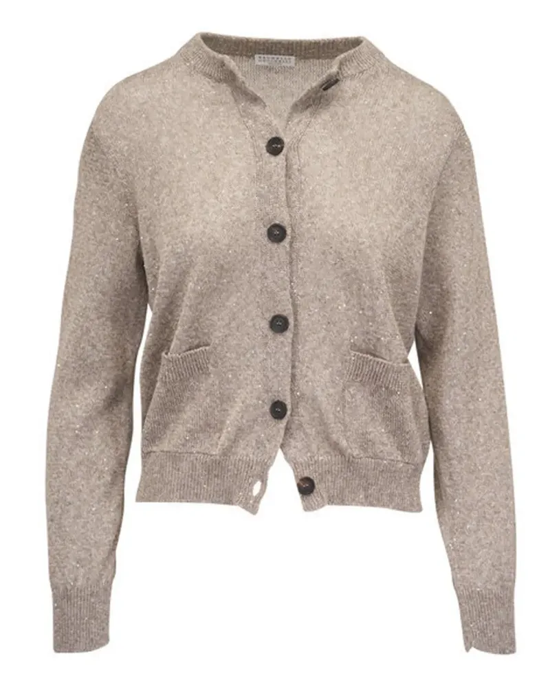 Brunello Cucinelli Cardigan mit aufgesetzter Tasche - Nude Nude
