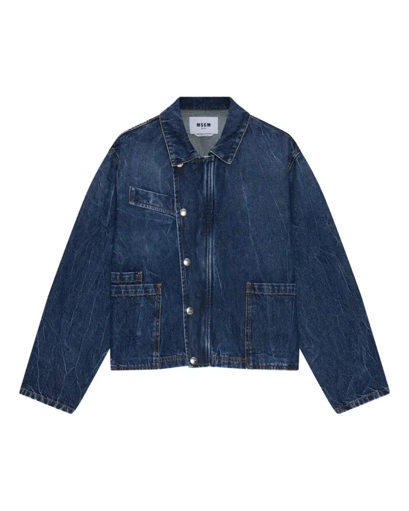 MSGM Jeansjacke mit aufgesetzter Tasche - Blau Blau