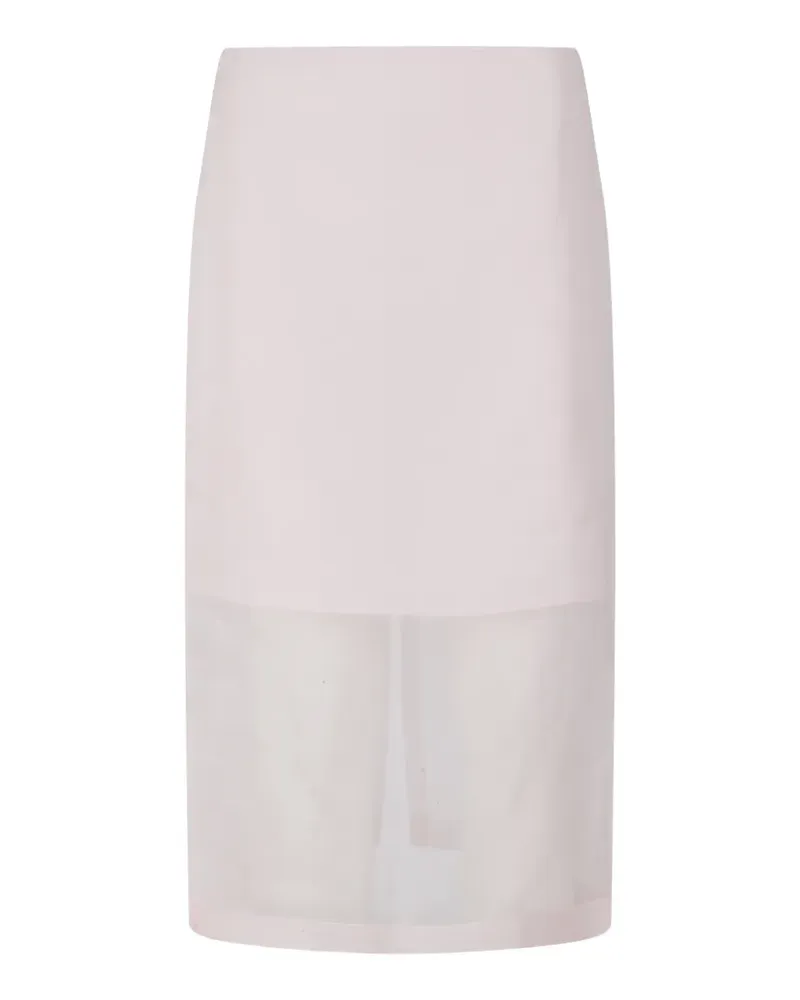 Federica Tosi organza-panel silk midi skirt - Nude Nude