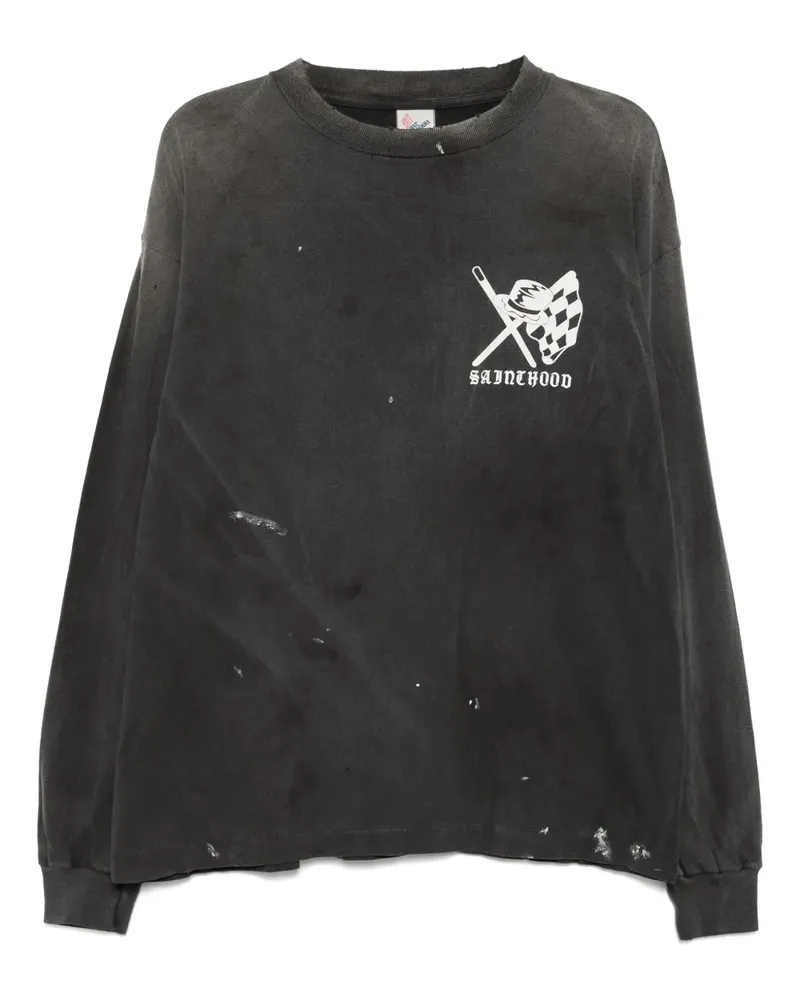 SAINT MXXXXXX T-Shirt mit grafischem Print - Schwarz Schwarz