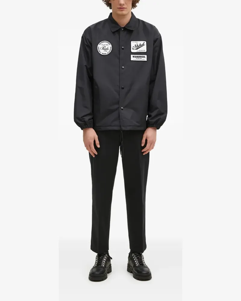 Neighborhood Leichte Jacke mit Logo-Patch - Schwarz Schwarz