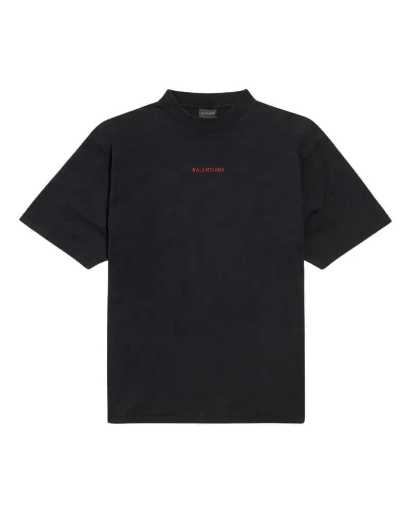 Balenciaga T-Shirt mit Logo-Print - Schwarz Schwarz