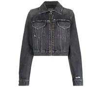 Jeansjacke im Distressed-Look - Schwarz