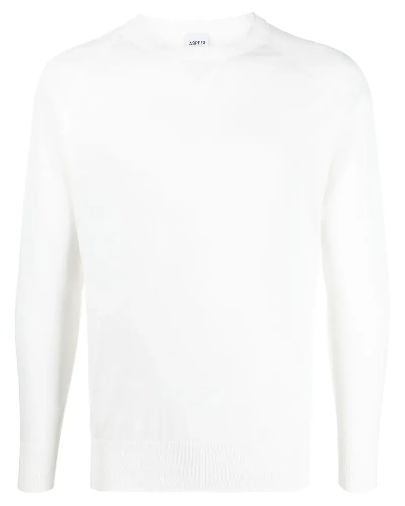 ASPESI Pullover mit Rundhalsausschnitt - Weiß Weiß