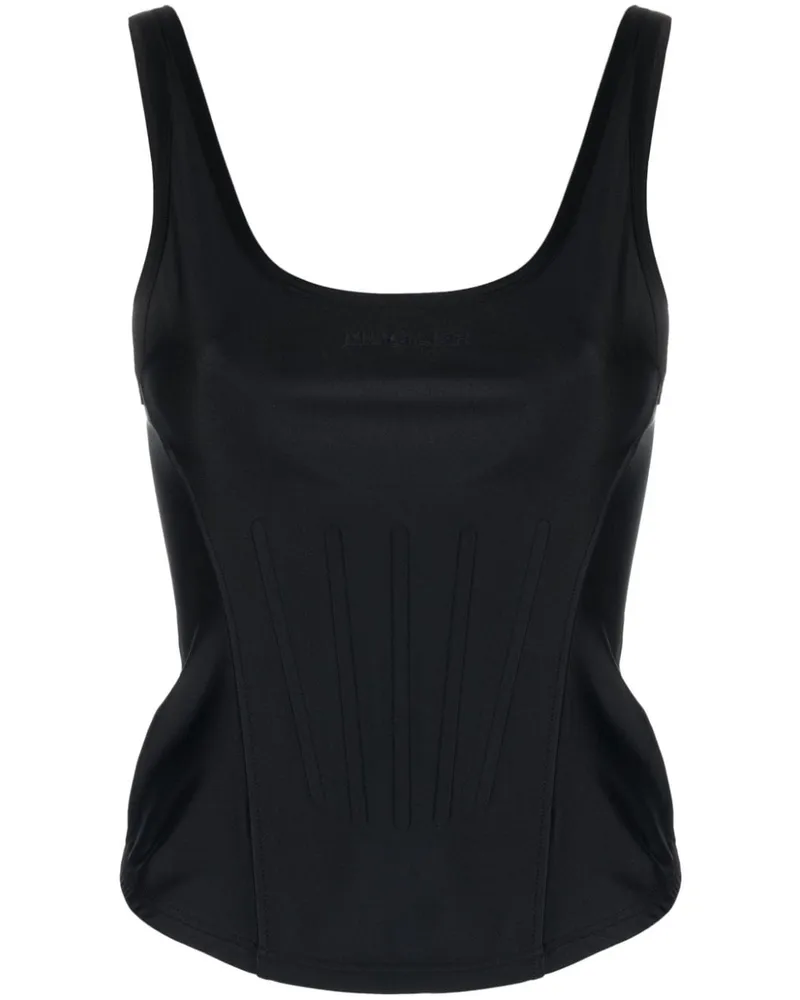 Thierry Mugler Geripptes Tanktop - Schwarz Schwarz