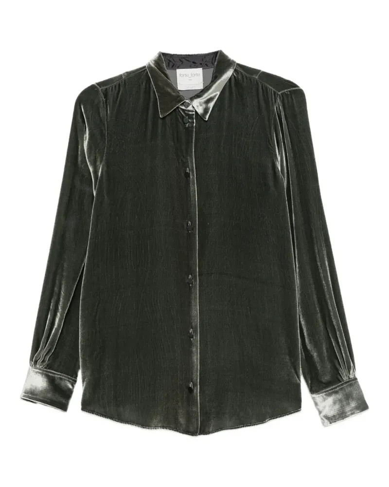 forte_forte buttoned velvet shirt - Grau Grau