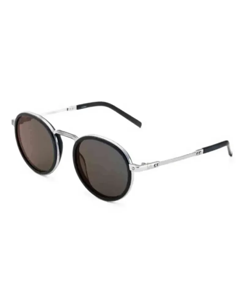 Hublot Sonnenbrille mit rundem Gestell - Schwarz Schwarz