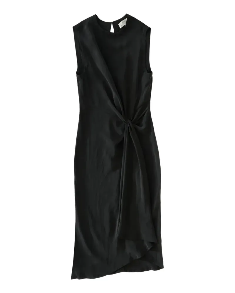 Studio Nicholson Ärmelloses Delph Midikleid - Schwarz Schwarz