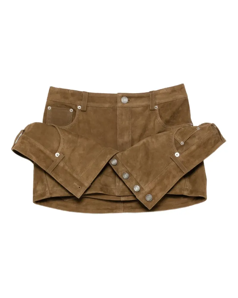 JUUN.J Wildleder-Minirock im Layering-Look - Braun Braun