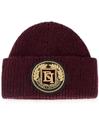 Elisabetta Franchi Beanie mit Logo-Patch Rot