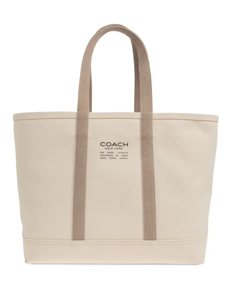 Coach Utility logo-print tote bag - Nude Nude