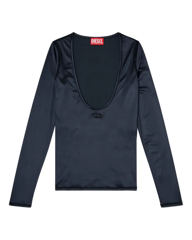 Diesel T-Elphin-Ls Oval D scoop-neck top - Grau Grau