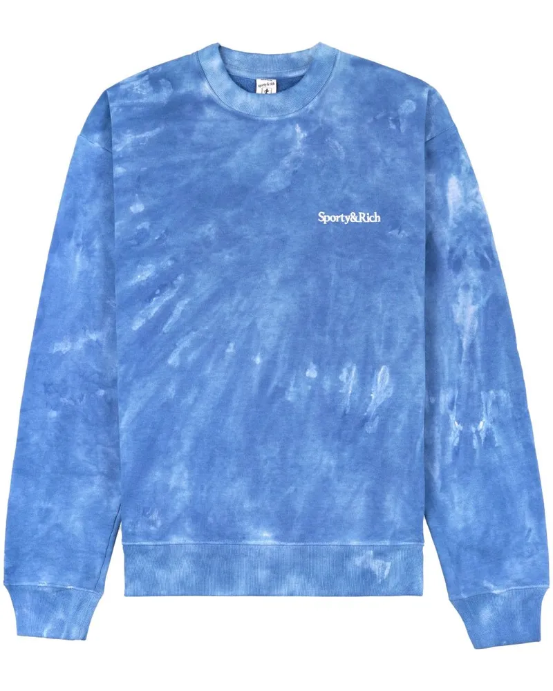 SPORTY & RICH Sweatshirt mit Batikmuster Blau