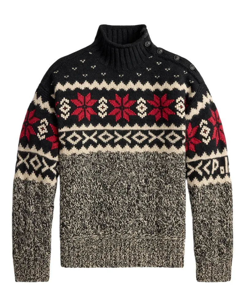Ralph Lauren Geknöpfter Pullover mit Muster - Grau Grau