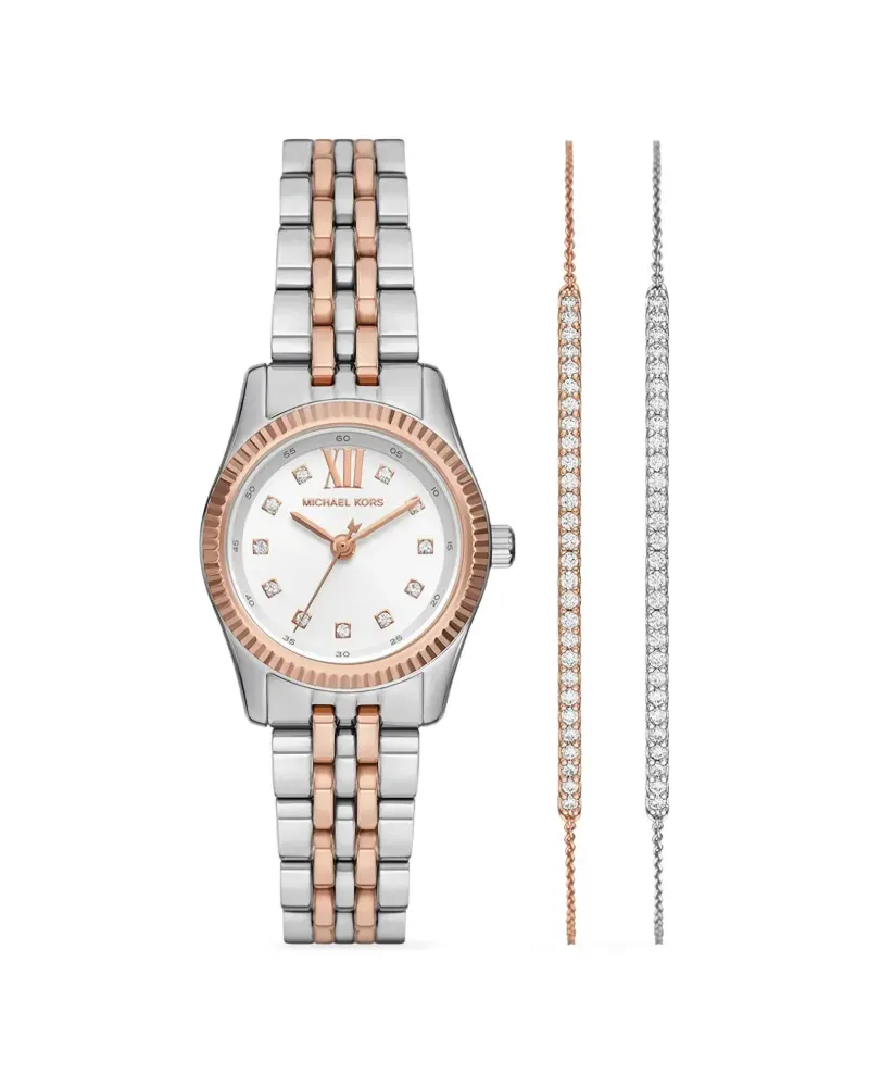 Michael Kors Lexington Armbanduhren-Set 26mm - Weiß Weiß