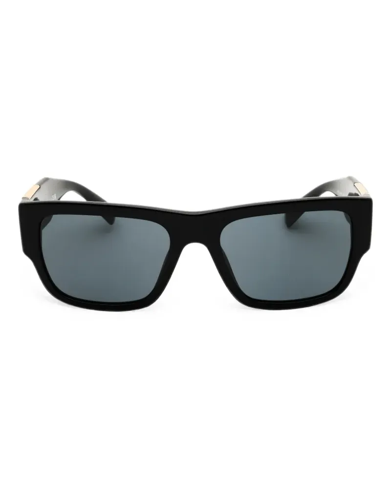 Versace Eckige Sonnenbrille mit Medusa-Schild - Schwarz Schwarz