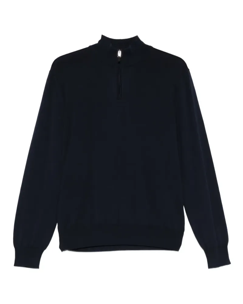 Canali Pullover mit Stehkragen - Blau Blau