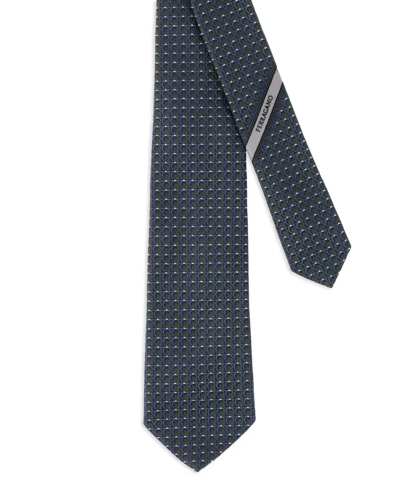 Ferragamo patterned-jacquard tie - Blau Blau