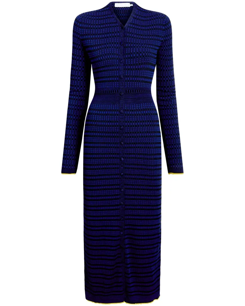 Proenza Schouler Ivanna Midikleid - Blau Blau