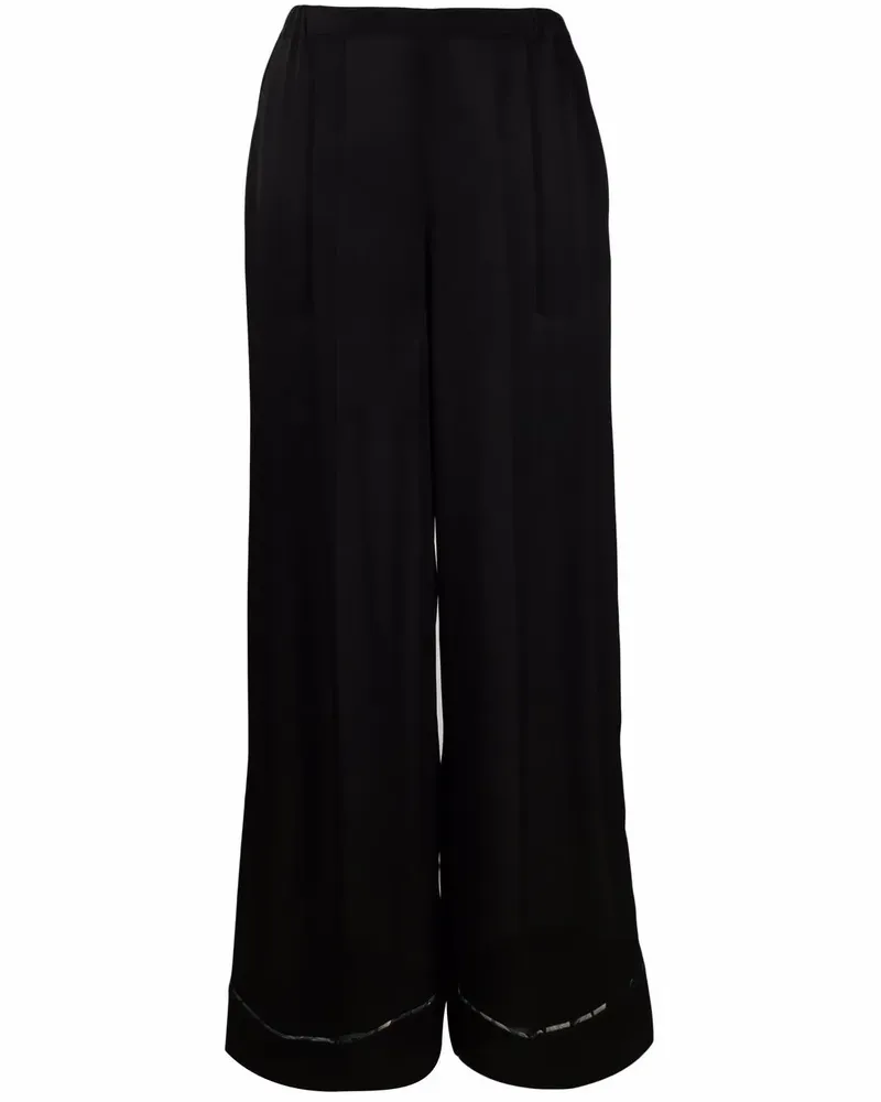 Carine Gilson Weite Pyjama-Hose aus Seide - Schwarz Schwarz