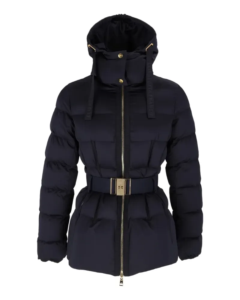 Elisabetta Franchi down jacket in voile fabric - Blau Blau