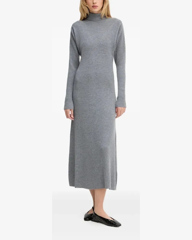 HUGO BOSS Geripptes Minikleid - Grau Grau