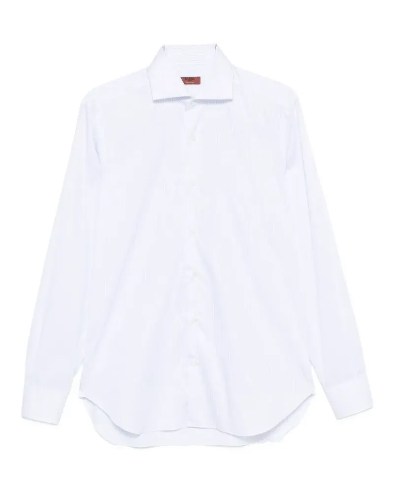 BARBA pinstripe long-sleeve shirt - Weiß Weiß