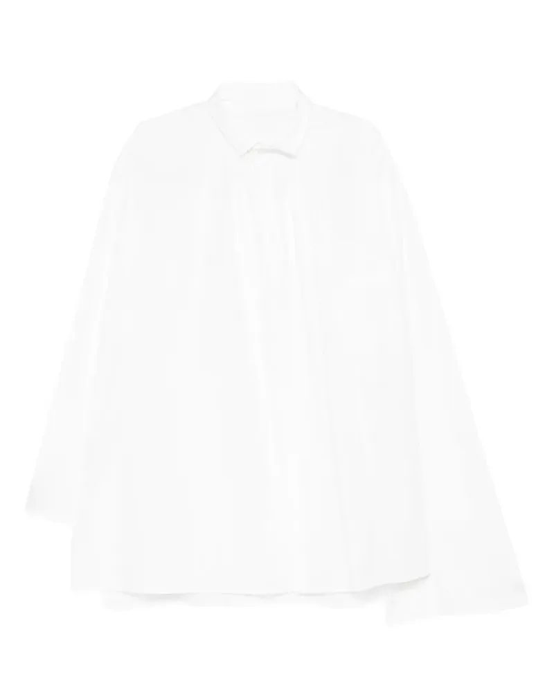 Yohji Yamamoto asymmetric-hem layered shirt - Weiß Weiß