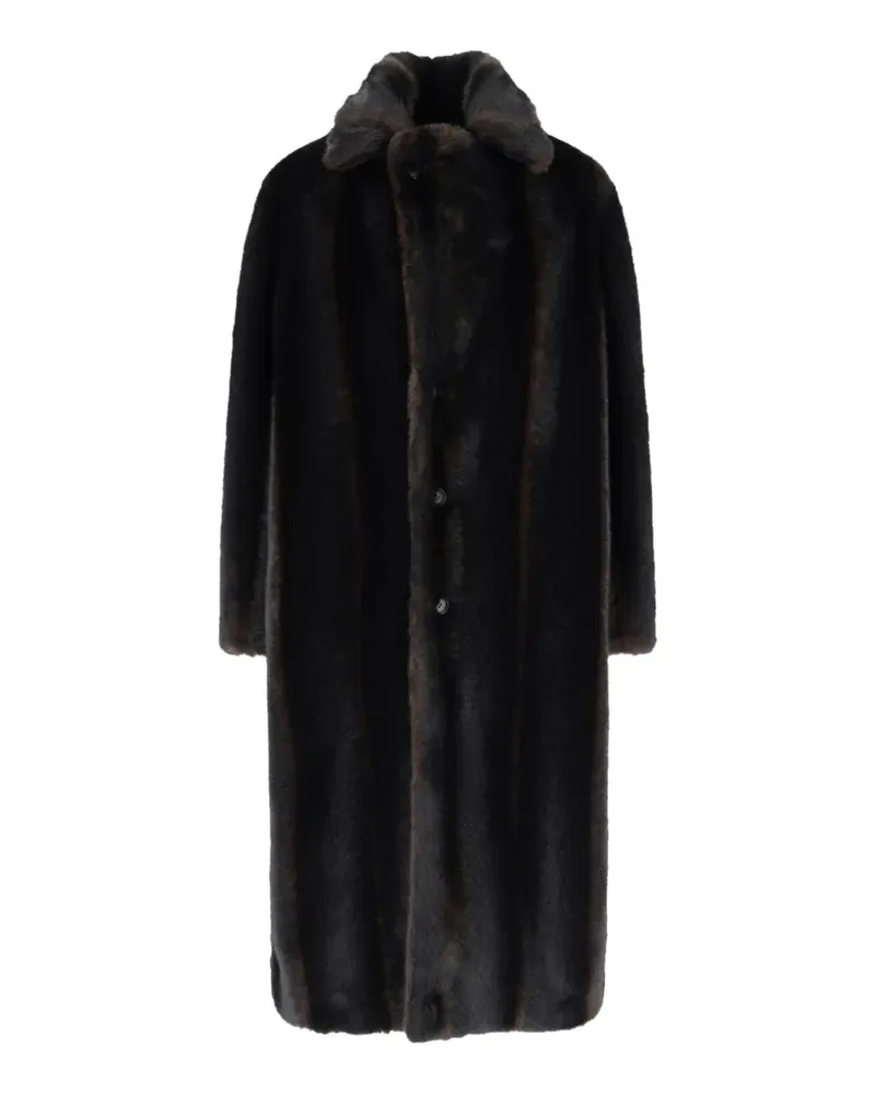 Maison Margiela faux-fur single-breasted jacket - Schwarz Schwarz