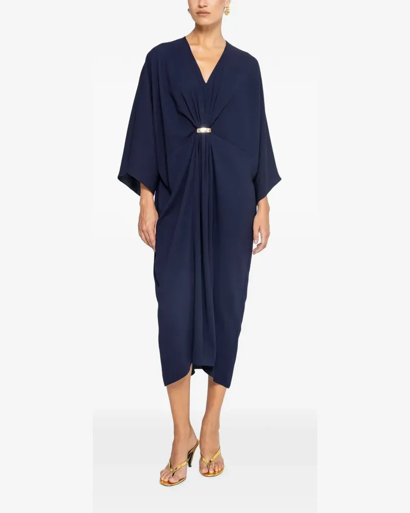 NISSA relaxed-fit V-neck dress - Blau Blau