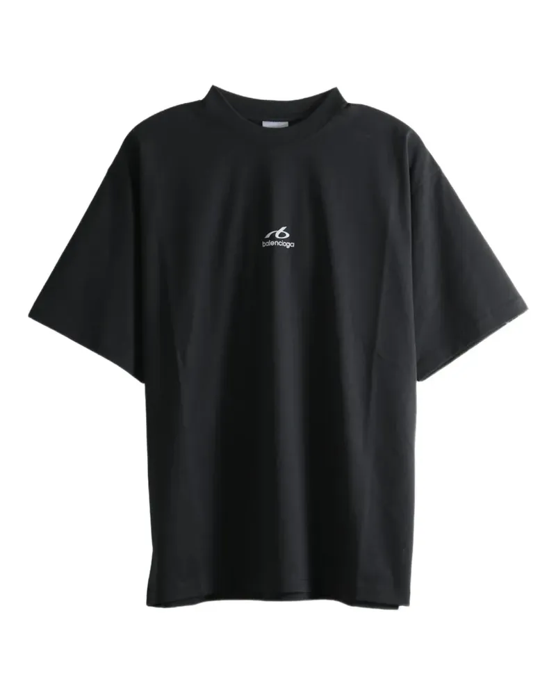 Balenciaga Mittelgroßes Bodys Fit T-Shirt in Schwarz Schwarz