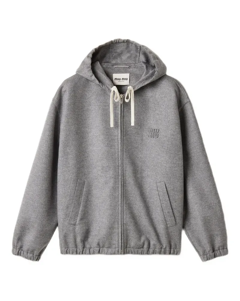 Miu Miu Hoodie aus Kaschmir und Wolle - Grau Grau